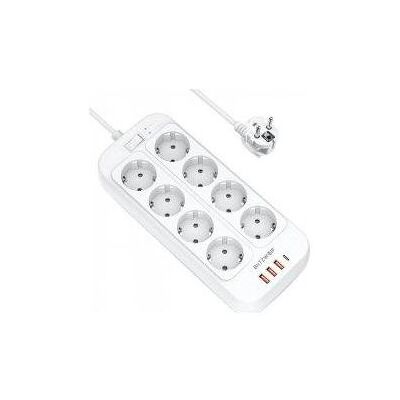BlitzWolf, Multiprise, BW-PC2 power strip, 8 outlets + 3x USB, 1x USB-C, 2500W (8x) - Publicité BlitzWolf, Multiprise, BW-PC2 power strip, 8 outlets + 3x USB, 1x USB-C, 2500W (8x) - Publicité