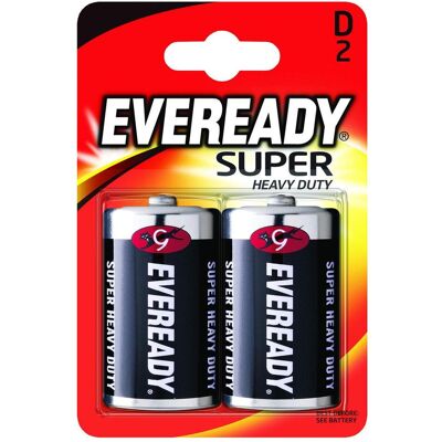 Energizer Eveready LR20 SHD Mono Blister de 2 piles (2 pcs, D), Batteries + piles - Publicité Energizer Eveready LR20 SHD Mono Blister de 2 piles (2 pcs, D), Batteries + piles - Publicité