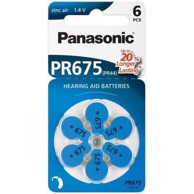 Panasonic PR675/PR44 - Bleu - 60-pack - Batterie pour appareil auditif - Publicité Panasonic PR675/PR44 - Bleu - 60-pack - Batterie pour appareil auditif - Publicité