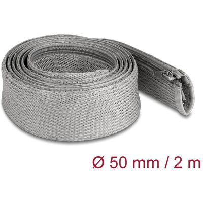 Delock, Goulotte passe-câbles, Gaine tressée avec fermeture éclair résistante à la chaleur 2 m x 50 mm gris (Gaines pour câbles, 200 cm) - Publicité Delock, Goulotte passe-câbles, Gaine tressée avec fermeture éclair résistante à la chaleur 2 m x 50 mm gris (Gaines pour câbles, 200 cm) - Publicité