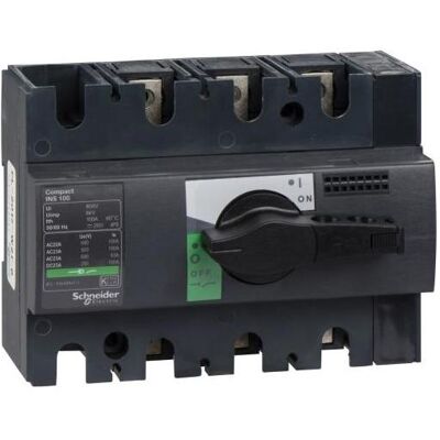 Schneider Interrupteur-sectionneur 3P 100A INS100 (28908), Bouton + interrupteur, Noir - Publicité Schneider Interrupteur-sectionneur 3P 100A INS100 (28908), Bouton + interrupteur, Noir - Publicité