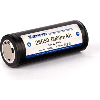 Allnet Batterie Akku wiederaufladbar 26650 3,6V - 3,7V 6000mAh Li-Ionen/Battery Akku zbh. Keeppower (2 pcs, 26650, 6000 mAh), Batteries + piles - Publicité Allnet Batterie Akku wiederaufladbar 26650 3,6V - 3,7V 6000mAh Li-Ionen/Battery Akku zbh. Keeppower (2 pcs, 26650, 6000 mAh), Batteries + piles - Publicité