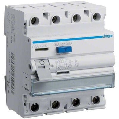 Hager CGA425D Disjoncteur différentiel 4 pôles - Publicité Hager CGA425D Disjoncteur différentiel 4 pôles - Publicité