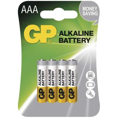 GP Batteries GP Pile alcaline jetable AAA, 4-pack (4 pcs, AAA), Batteries + piles - Publicité GP Batteries GP Pile alcaline jetable AAA, 4-pack (4 pcs, AAA), Batteries + piles - Publicité