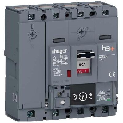 Hager HES161NC - Disjoncteur 160A 70kA 4 pôles - Énergie P160 - Publicité Hager HES161NC - Disjoncteur 160A 70kA 4 pôles - Énergie P160 - Publicité