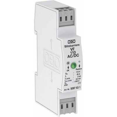 Barrière de protection contre les surtensions OBO Bettermann - 110V AC/DC Type 3 - Publicité Barrière de protection contre les surtensions OBO Bettermann - 110V AC/DC Type 3 - Publicité