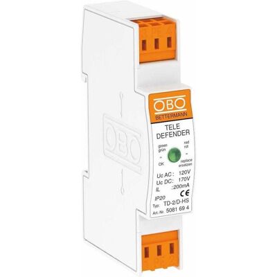 OBO Bettermann TD-2/D-HS Dispositif de Surtension - Télécom - Publicité OBO Bettermann TD-2/D-HS Dispositif de Surtension - Télécom - Publicité