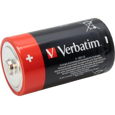 Verbatim Pack 2 Piles D (2 pcs, D), Batteries + piles - Publicité Verbatim Pack 2 Piles D (2 pcs, D), Batteries + piles - Publicité