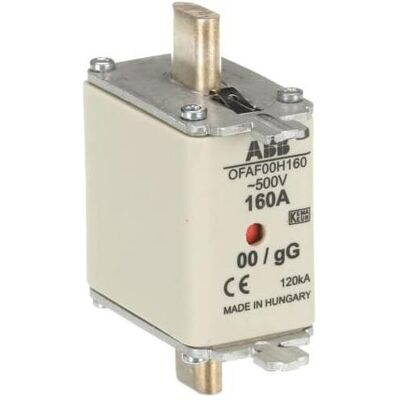 ABB, Fusible, OFAF000H Cartouche fusible NH00, 500V / 160A, gG DIN IEC 60269-1-2 (160 A) - Publicité ABB, Fusible, OFAF000H Cartouche fusible NH00, 500V / 160A, gG DIN IEC 60269-1-2 (160 A) - Publicité