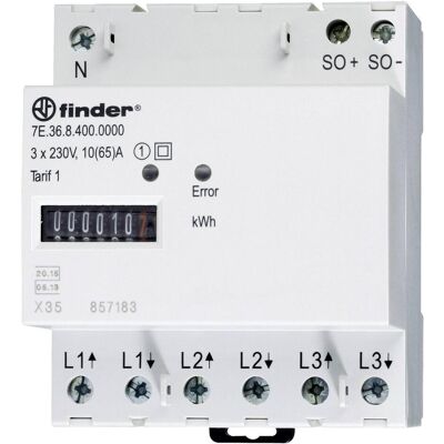 Finder 7E.36.8.400.0010 Compteur dénergie triphasé mécanique - MID certifié - Publicité Finder 7E.36.8.400.0010 Compteur dénergie triphasé mécanique - MID certifié - Publicité