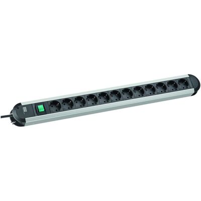 Bachmann, Multiprise, Bâti de prises PRIMO CLASSIC ALU, 12x avec (12x, CEE 7/3, 1.75 m) - Publicité Bachmann, Multiprise, Bâti de prises PRIMO CLASSIC ALU, 12x avec (12x, CEE 7/3, 1.75 m) - Publicité