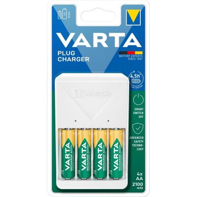 Varta Plug Charger (1 pcs, AA, Piles rechargeables + chargeur), Chargeur de batterie - Publicité Varta Plug Charger (1 pcs, AA, Piles rechargeables + chargeur), Chargeur de batterie - Publicité