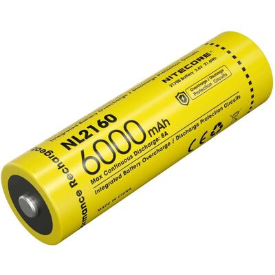 Pile Nitecore NL2160 21700 6000mAh - Publicité Pile Nitecore NL2160 21700 6000mAh - Publicité