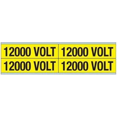 Brady, Étiquettes, Marquage des câbles et de la tension électrique, 12.000 volts - Publicité Brady, Étiquettes, Marquage des câbles et de la tension électrique, 12.000 volts - Publicité