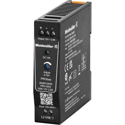 Weidmüller PRO BAS 12V 30W Alimentation DIN - Source d'alimentation - Publicité Weidmüller PRO BAS 12V 30W Alimentation DIN - Source d'alimentation - Publicité