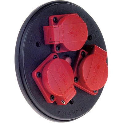 Bachmann, Prise de courant, socket outlet insert 3gang w.deck protection thermique rouge - Publicité Bachmann, Prise de courant, socket outlet insert 3gang w.deck protection thermique rouge - Publicité