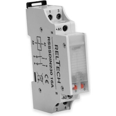 Reltech RSSSDIN230 - 16A/230V - 2 Contacts - Interrupteur impulsion - Publicité Reltech RSSSDIN230 - 16A/230V - 2 Contacts - Interrupteur impulsion - Publicité