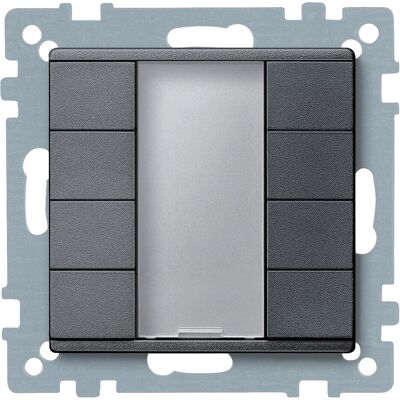 Merten Bouton-poussoir quadruple plus, anthracite, Système M 627814, Bouton + interrupteur, Gris - Publicité Merten Bouton-poussoir quadruple plus, anthracite, Système M 627814, Bouton + interrupteur, Gris - Publicité