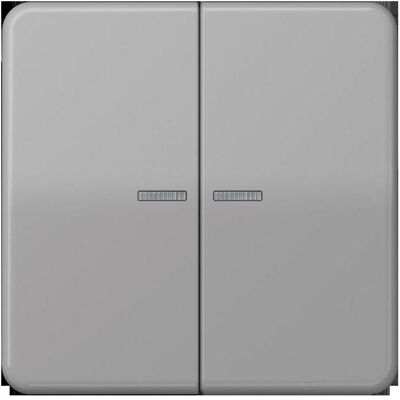 JUNG, Interrupteurs éclairage + volets électriques, BTCD17102GR HOME Bouton-poussoir double - Publicité JUNG, Interrupteurs éclairage + volets électriques, BTCD17102GR HOME Bouton-poussoir double - Publicité