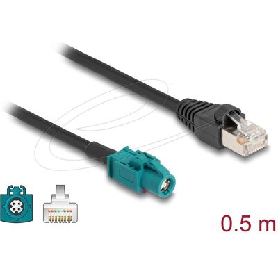 Delock, Câble hifi pour voiture, Kabel HSD Z Buchse zu RJ45 Stecker 0,5 m - Publicité Delock, Câble hifi pour voiture, Kabel HSD Z Buchse zu RJ45 Stecker 0,5 m - Publicité