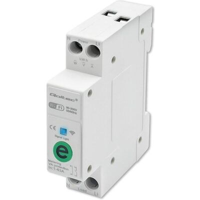 Qoltec - 63A Rail DIN - Compteur d’énergie - Relais - Publicité Qoltec - 63A Rail DIN - Compteur d’énergie - Relais - Publicité