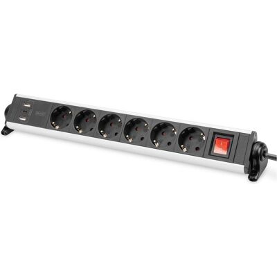 Digitus Multiprise, Prises multiples (6x, CEE 7/3, USB-A, USB-C, 1.50 m) - Publicité Digitus Multiprise, Prises multiples (6x, CEE 7/3, USB-A, USB-C, 1.50 m) - Publicité