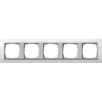 Gira 021571 - Cadre de couverture 5f Alu Blanc - Cadre - Publicité Gira 021571 - Cadre de couverture 5f Alu Blanc - Cadre - Publicité