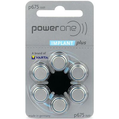 Varta 675 6BL IMPLANT PLUS POWER ONE (Hörgerätebatterien) (6 pcs), Batteries + piles - Publicité Varta 675 6BL IMPLANT PLUS POWER ONE (Hörgerätebatterien) (6 pcs), Batteries + piles - Publicité