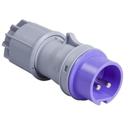 PCE, Prise + connecteur, 41.105 Stecker CEE 16A - 24V - 2P - IP44 - violett - Publicité PCE, Prise + connecteur, 41.105 Stecker CEE 16A - 24V - 2P - IP44 - violett - Publicité
