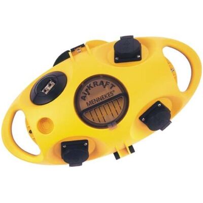 Mennekes, Distributeur de chantier, MEN 94554GE Combinaison de prises Airkraft (3x, CEE 7/3, RJ45) - Publicité Mennekes, Distributeur de chantier, MEN 94554GE Combinaison de prises Airkraft (3x, CEE 7/3, RJ45) - Publicité