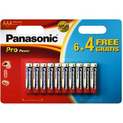 Panasonic Piles Pro Power Micro 6+4Pack (10 pcs, AAA), Batteries + piles - Publicité Panasonic Piles Pro Power Micro 6+4Pack (10 pcs, AAA), Batteries + piles - Publicité