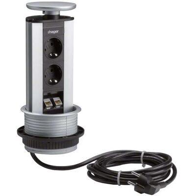 Hager TEH G7044 Unité de raccordement LAN encastrée Montage sur table 2 Schuko, Accessoires électroniques + boîtier, Argent - Publicité Hager TEH G7044 Unité de raccordement LAN encastrée Montage sur table 2 Schuko, Accessoires électroniques + boîtier, Argent - Publicité