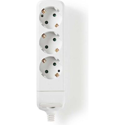 Nedis, Rallonge, Prise multiple avec Protec cion 3 prises, blanc (1.50 m, CEE 7/7, Type 13) - Publicité Nedis, Rallonge, Prise multiple avec Protec cion 3 prises, blanc (1.50 m, CEE 7/7, Type 13) - Publicité