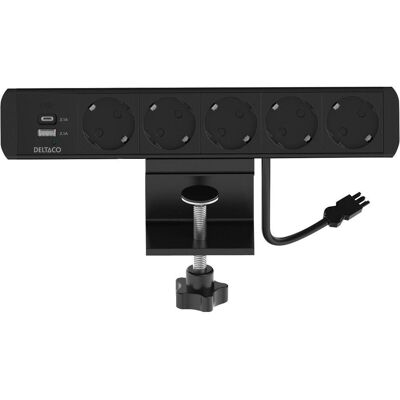 Deltaco Panneau d'Alimentation - 5 Prises, USB-A+C, 21W, GST18 - Publicité Deltaco Panneau d'Alimentation - 5 Prises, USB-A+C, 21W, GST18 - Publicité