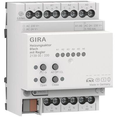 GIRA 213900 - Actuateur de chauffage - 6 Sorties de vanne - Publicité GIRA 213900 - Actuateur de chauffage - 6 Sorties de vanne - Publicité
