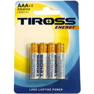 Tiross Piles alcalines Lr03 4 pcs. (4 pcs, AAA), Batteries + piles - Publicité Tiross Piles alcalines Lr03 4 pcs. (4 pcs, AAA), Batteries + piles - Publicité