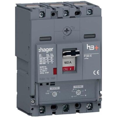 Hager HES160DC - Disjoncteur 160A 70kA 3P - Publicité Hager HES160DC - Disjoncteur 160A 70kA 3P - Publicité
