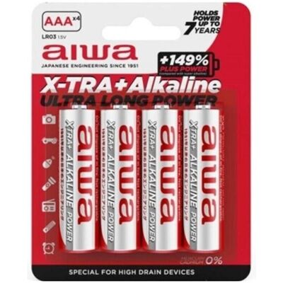 Piles AAA Aiwa LR03 - Pack de 4 - Énergie Longue Durée - Publicité Piles AAA Aiwa LR03 - Pack de 4 - Énergie Longue Durée - Publicité
