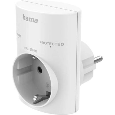 Hama Bloc multprise + prise multiple, Steckdosenadapter, Schutzkontakt, Überspannungsschutz, Netzspannung, Weiss (CEE 7/3, 1x) - Publicité Hama Bloc multprise + prise multiple, Steckdosenadapter, Schutzkontakt, Überspannungsschutz, Netzspannung, Weiss (CEE 7/3, 1x) - Publicité