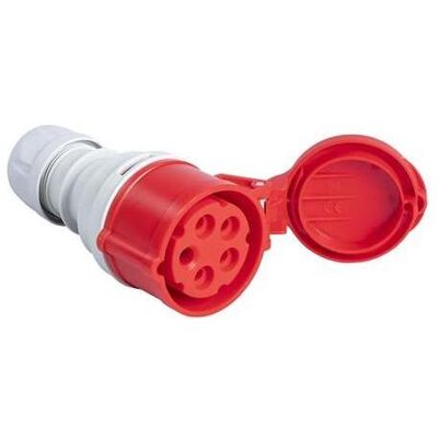 PCE, Prise + connecteur, 42.030 Kupplungsstecker CEE 16A - 400V - 5P - IP44 - 6h - rot - Publicité PCE, Prise + connecteur, 42.030 Kupplungsstecker CEE 16A - 400V - 5P - IP44 - 6h - rot - Publicité