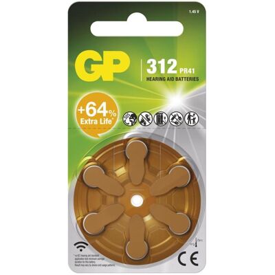 GP Batteries GP Hörgerätebatterie ZA 312 1.4 V 6 St. Zink-Luft GPPBZZ31F017 (6 pcs), Batteries + piles - Publicité GP Batteries GP Hörgerätebatterie ZA 312 1.4 V 6 St. Zink-Luft GPPBZZ31F017 (6 pcs), Batteries + piles - Publicité