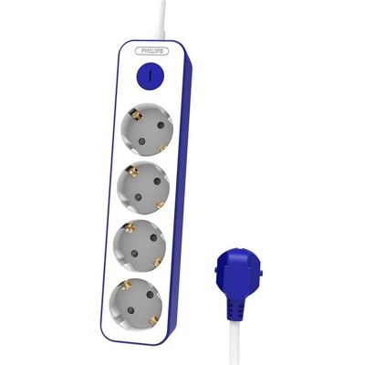 Philips Multiprise, Jaunums ! Akcija ! pagarinātājs, 4 ligzdas, balts ar zilu (4x, USB-C, 1.50 m) - Publicité Philips Multiprise, Jaunums ! Akcija ! pagarinātājs, 4 ligzdas, balts ar zilu (4x, USB-C, 1.50 m) - Publicité