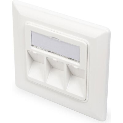 Digitus Accessoires Gamme d'interrupteurs, Face avant pour Keystone Jacks 3x RJ45 cache-poussière 80/80 + plaque centrale blanc pur masse - Publicité Digitus Accessoires Gamme d'interrupteurs, Face avant pour Keystone Jacks 3x RJ45 cache-poussière 80/80 + plaque centrale blanc pur masse - Publicité