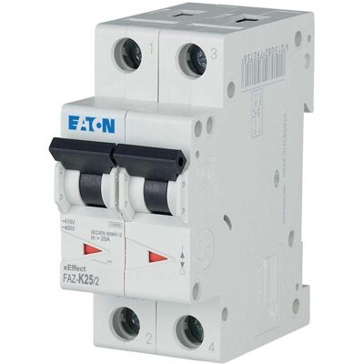 Eaton - FAZ-K25/2 - K-Char 25A - 2p - Disjoncteur - Publicité Eaton - FAZ-K25/2 - K-Char 25A - 2p - Disjoncteur - Publicité