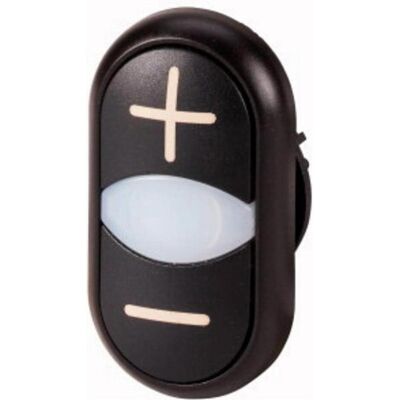Bouton double poussoir Eaton - IP66, Noir, 22.5mm - Publicité Bouton double poussoir Eaton - IP66, Noir, 22.5mm - Publicité