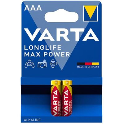 Varta Longlife Max Power Batteries, AAA/ LR03 (2 pcs, AAA), Batteries + piles - Publicité Varta Longlife Max Power Batteries, AAA/ LR03 (2 pcs, AAA), Batteries + piles - Publicité