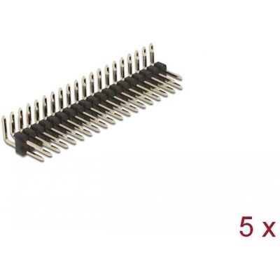 Delock Connecteur mâle 20 broches, pas de 2,54 mm, 2 rangées, coudé, 5 pièces, Câble + prise électronique, Noir - Publicité Delock Connecteur mâle 20 broches, pas de 2,54 mm, 2 rangées, coudé, 5 pièces, Câble + prise électronique, Noir - Publicité