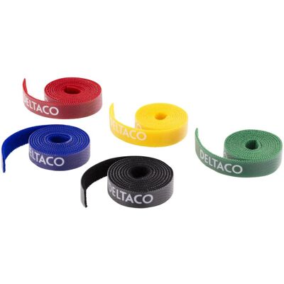 Deltaco Collier de serrage, kabelsorteringskit kardborrband i olika färger 5-pack (Serre-câbles velcro, 1000 mm, 1 pcs) - Publicité Deltaco Collier de serrage, kabelsorteringskit kardborrband i olika färger 5-pack (Serre-câbles velcro, 1000 mm, 1 pcs) - Publicité