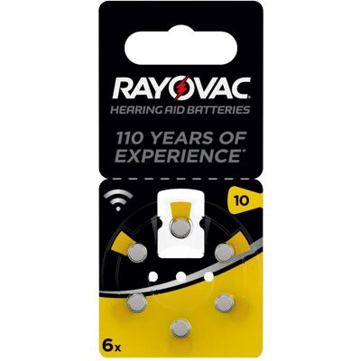Rayovac Batt.Acoustic S. 10 Pack de 6 (6 pcs, PR70, 105 mAh), Batteries + piles - Publicité Rayovac Batt.Acoustic S. 10 Pack de 6 (6 pcs, PR70, 105 mAh), Batteries + piles - Publicité