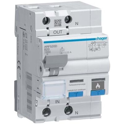 Hager ARF520D - Protection contre les arcs électriques 230V 20A IP20 - Publicité Hager ARF520D - Protection contre les arcs électriques 230V 20A IP20 - Publicité
